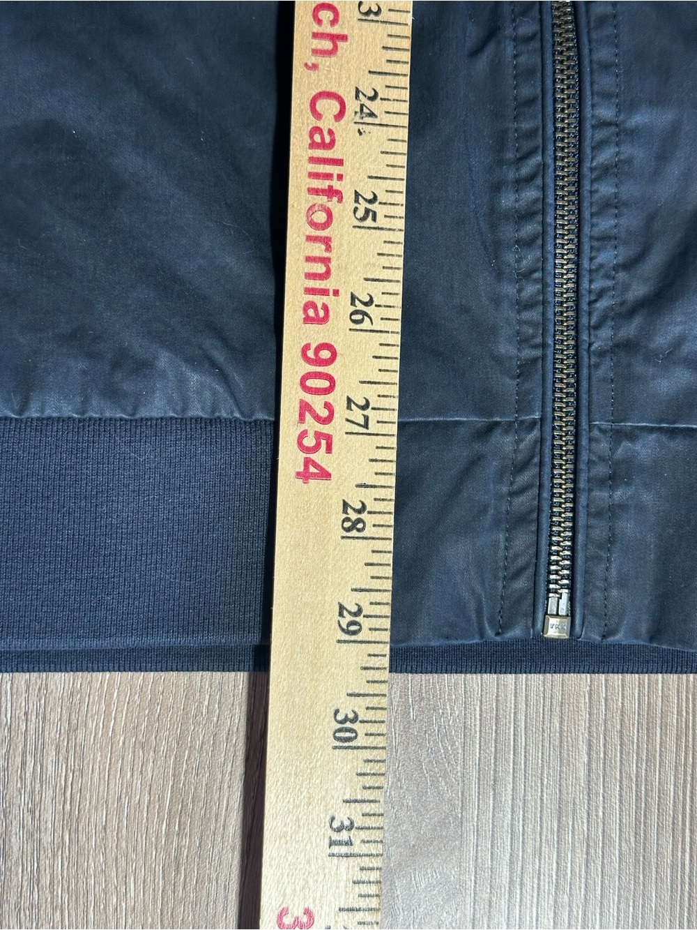 MARINE LAYER dry wax bomber jacket in blue/black - Picture 11 of 16